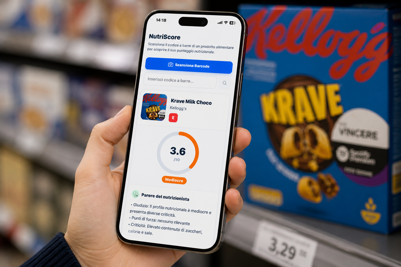 Scanner barcode in azione su smartphone