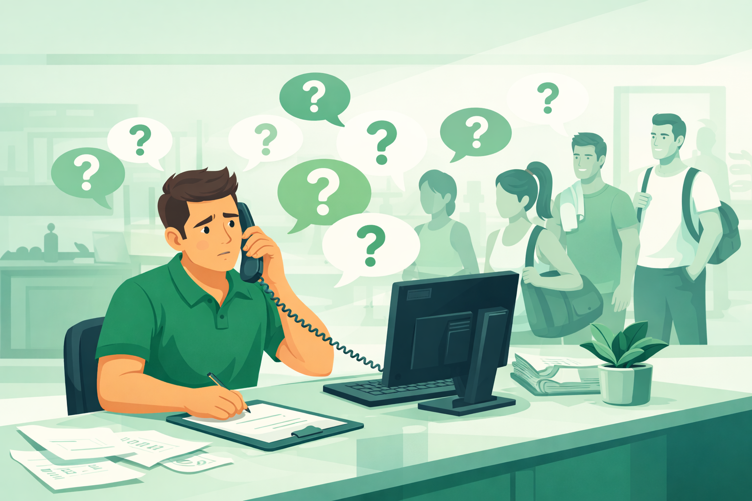 Reception palestra sommersa di domande